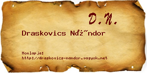 Draskovics Nándor névjegykártya