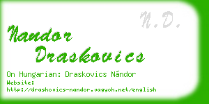 nandor draskovics business card