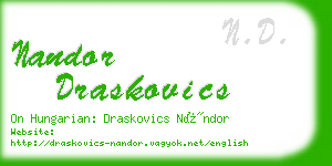 nandor draskovics business card